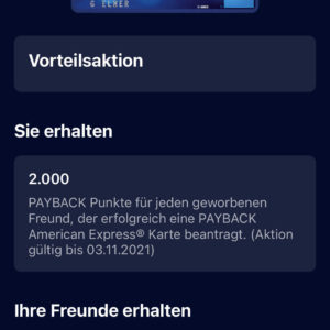 Payback American Express: 80€ geschenkt über Freunde werben (6.000 Payback Punkte + 2.000 für Werber)