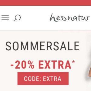 hessnatur: 20% Extra-Rabatt auf alle Sale-Artikel