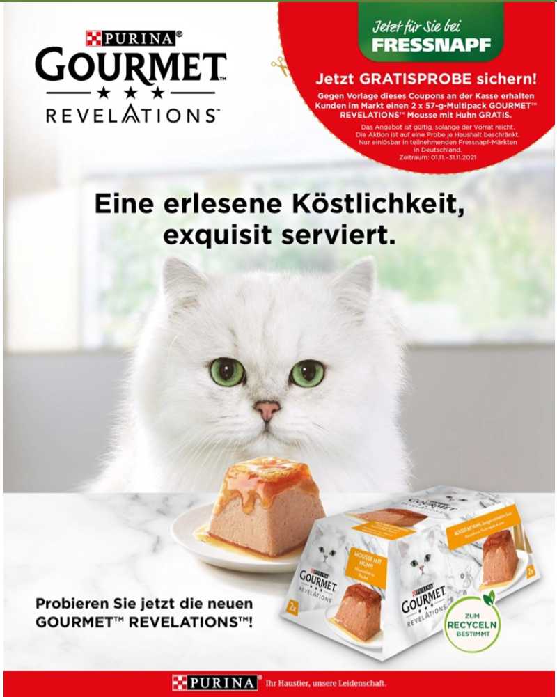 Fressnapf : gratis Probe Gourmet Revelations für Katzen