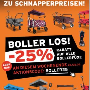 Fuxtec: 25% Gutschein auf Bollerwagen