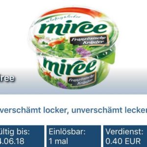 reebate: 0,40€ Cashback auf miree Frischkäse