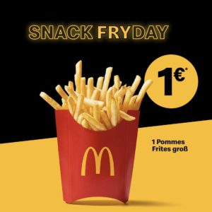 Große Pommes für 1€ - nur heute in der Mc Donald's App