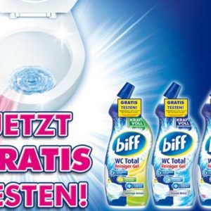 GRATIS testen: Biff WC Total Reiniger Gel (mit Aktionssticker)