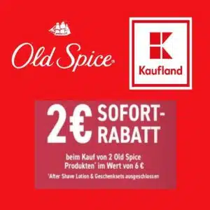 2€ Sofort-Rabatt beim Kauf von 2 Old Spice Produkten im Wert von 6€ bei Kaufland (05.10. - 31.12.23)