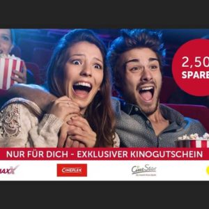 Couponplatz: 2,50€ Rabatt auf ein Kinoticket deiner Wahl