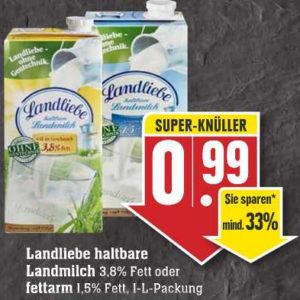 Landliebe Landmilch 1L nur 0.69 bei Edeka SW und Aldi Nord mit smhaggle