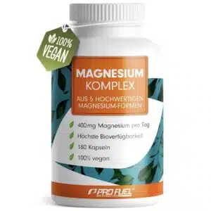 Magnesium Komplex 180 Kapseln (je 400 mg) - mit Magnesium-Oxid, -Citrat, -Bisglycinat, -Malat &amp; -Ascorbat
