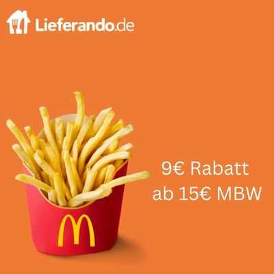 🍟 McDonald's: 9€ Gutschein ab 15€ MBW - über Lieferando