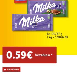 Lidl: Milka Schokolade 54% bzw 49% günstiger - z.T. sogar günstiger als Lidl Eigenmarke
