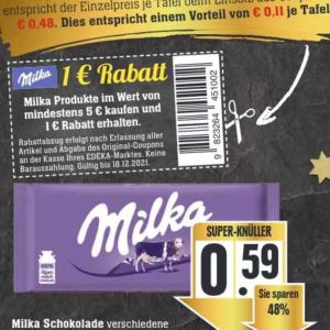9x Milka für 48 Cent pro Tafel - Edeka Südwest 13.-18.12.2021