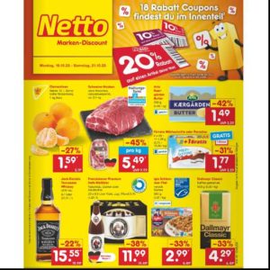 Netto MD - Bis 20% Rabatt mit Aufklebe-Coupons (regional) und am Fr. 20.10.23: für alle 75 Zusatz-Punkte Deutschland Card ab 30 Euro Einkaufswert