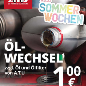ATU Ölwechsel für 1€ zzgl. Ölfilter und Motoröl Ihrer Wahl