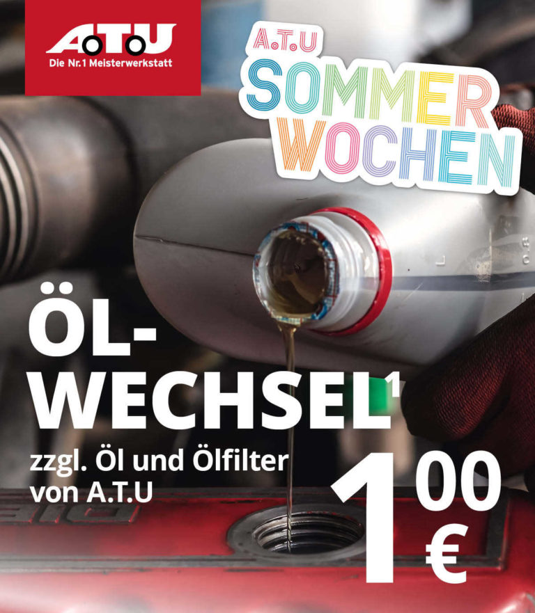 ATU Ölwechsel für 1€ zzgl. Ölfilter und Motoröl Ihrer Wahl