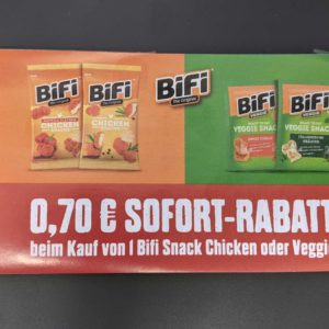 [Edeka] [Lokal?] BiFi Snack Chicken/ Veggie: 0,70€ Sofort-Rabatt!