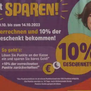 10% Rückvergütung für die Einlösung von DeutschlandCard Punkten bei Edeka Minden-Hannover (09.10. - 14.10.2023)