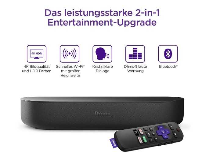 ROKU Streambar - HD/4K/HDR Streaming-Media-Player und Soundbar