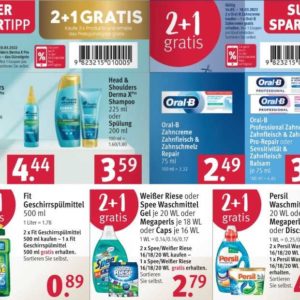 Rossmann: 2+1 Gratis Aktionen / Persil / Oral-B Zahncreme / Spee / Weißer Riese / Fit Spülmittel / Head &amp; Shoulders DermaXPro (14.03. - 18.03.2022)