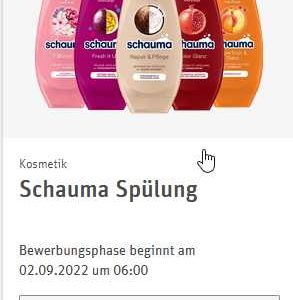 Neuer REWE Produkttest Schauma Spülung