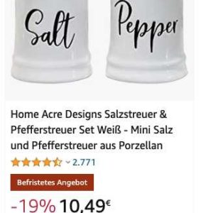 Salzstreuer & Pfefferstreuer Set für 9,44 Euro