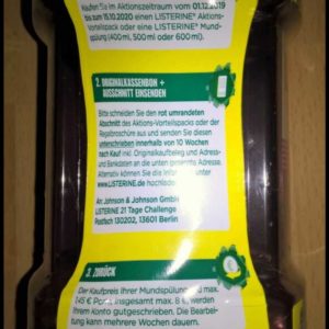 GRATIS testen 100% Cashback auf Listerine Mundspülung