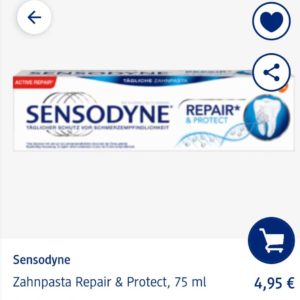 Gratis testen: Sensodyne Zahnpasta Protect und Repair