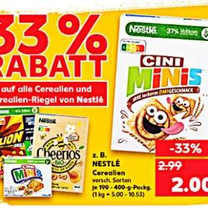 Kaufland...Nestle Gefüllte Cerealien mit Coupon 1,50 € von Couponplatz für nur 50 Cent