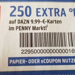 DAZN: 250 Payback-Punkte bei Penny in den Filialen für 9,99€-Gutscheinkarte vom 22.-27.02.21