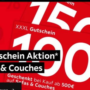 XXXLutz *100€-200€-Staffelrabatte* auf fast alle Sofas & Couches & *weitere Rabatt-Gutscheine* für Babybekleidung & Babyspielzeug sowie Matratzen, Teppiche, Läufer & Fußmatten