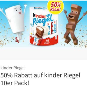 KINDER Riegel 10er Pack für 0,74€ [Tegut/Real/Edeka + Coupies]