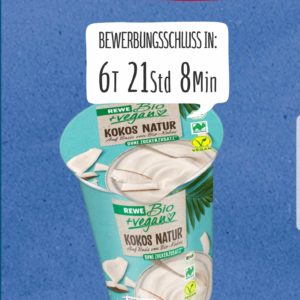 GRATIS TESTEN bei Rewe: REWE Bio + vegan Kokos Natur (1 von 5.000 Produkttester)