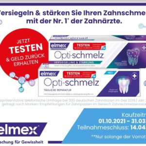 GRATIS TESTEN elmex® Opti-schmelz (01.10.2021-30.06.2022)
