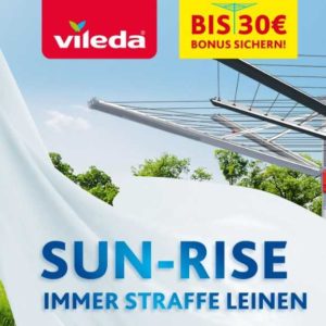Bis zu 30€ Bonus/Cashback bei Vileda auf SUN-RISE Aktionsprodukte: Wäschespinne
