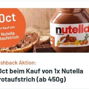 50 Cent Cashback auf Nutella bei smhaggle