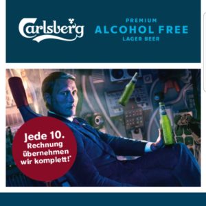 GRATIS TESTEN Carlsberg alkoholfrei im Restaurant (01.04.-30.09.2022)