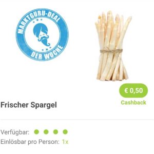 Marktguru: 0,50€ Cashback auf frischen Spargel