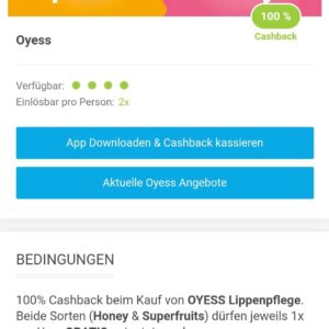 Oyess lippenpflege bei marktguru 2x gratis testen nur bei dm