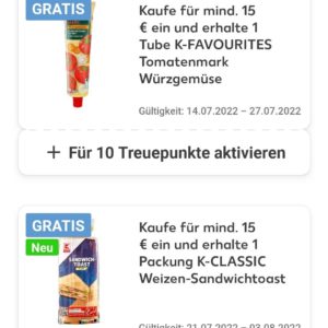 Gratis Tomatenmark und Sandwichtoast bei Kaufland ab 15 Euro Einkauf mit der Kauflandcard