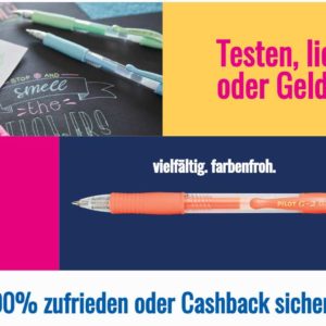 Pilot Gelschreiber: G2-7 Cashback Aktion - 100% zufrieden oder 1€ Cashback sichern