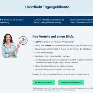 1822direkt- Tagesgeldkonto mit 2,5% p.a.