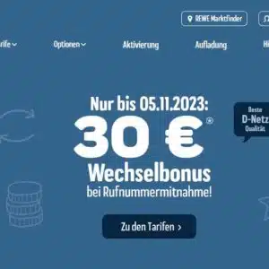 Bis 05.11.2023: 30 Euro Wechselbonus (sonst €10) bei --ja! mobil-- (REWE) Prepaid im D1-Netz