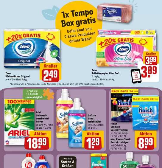 Vorankündigung - REWE ab 16.10.23: A) Tempo Box gratis bei Kauf von 2 Packungen der Marke Zewa und B) Mehrfach-Punkte Payback auf COTTONELLE; MIRACEL WHIP; NESTLE/LACTALIS