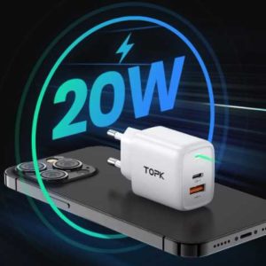 TOPK_USB_C_Ladegera_t_20W_2Port_mit_PD_3.0_USB_C_Schnellladegera_t_kompatibel_mit_iPhone_13_13Pro_13Pro_Max_12_11_X_XR_XS_8_Galaxy_S21_S20_S10_S9_usw_Smartphones_und_Tablets_Wei_