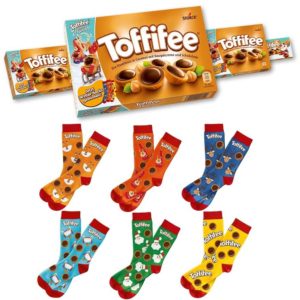 Gewinne 1 von 1.111 (Insgesamt 11.110) Toffifee Socken-Paar jede Woche (bis 31.12.2021)