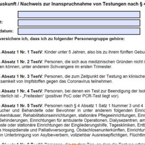 GRATIS Musterschreiben für kostenlosen Corona-Test downloaden beim Gesundheitsministeriums Nordrhein-Westfalen