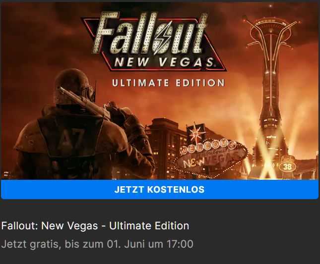 Jogo Grátis da Epic Games (25/05/23): Fallout: New Vegas