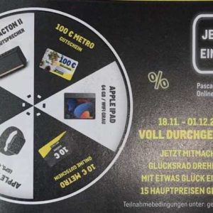*mindestens 10€ Gutschein gewinnen* oder 50€, 100€, etc. bei Metro vom 18.11.-01.12.2021 (mit METRO Kundennummer)