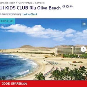 1 Woche Fuerteventura für 2 Personen für nur 534,00€ (statt 1.614,00€) - TUI Kids Club Riu Oliva Beach, Playa de Corralejo