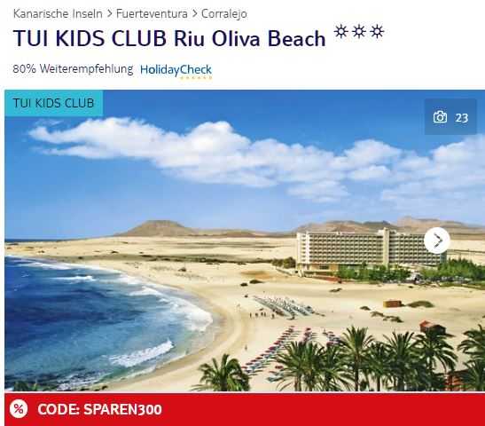 1 Woche Fuerteventura für 2 Personen für nur 534,00€ (statt 1.614,00€) - TUI Kids Club Riu Oliva Beach, Playa de Corralejo