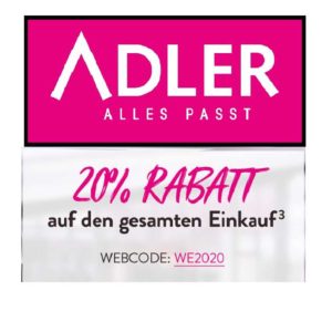 Adler: 25% Rabatt auf den gesamten Einkauf (Auch im Sale!)