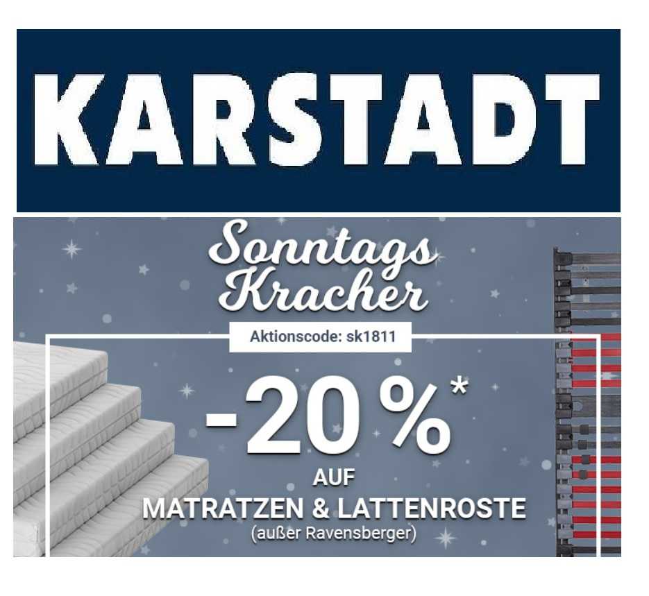 Karstadt Sonntagskracher Rabatt Auf Matratzen